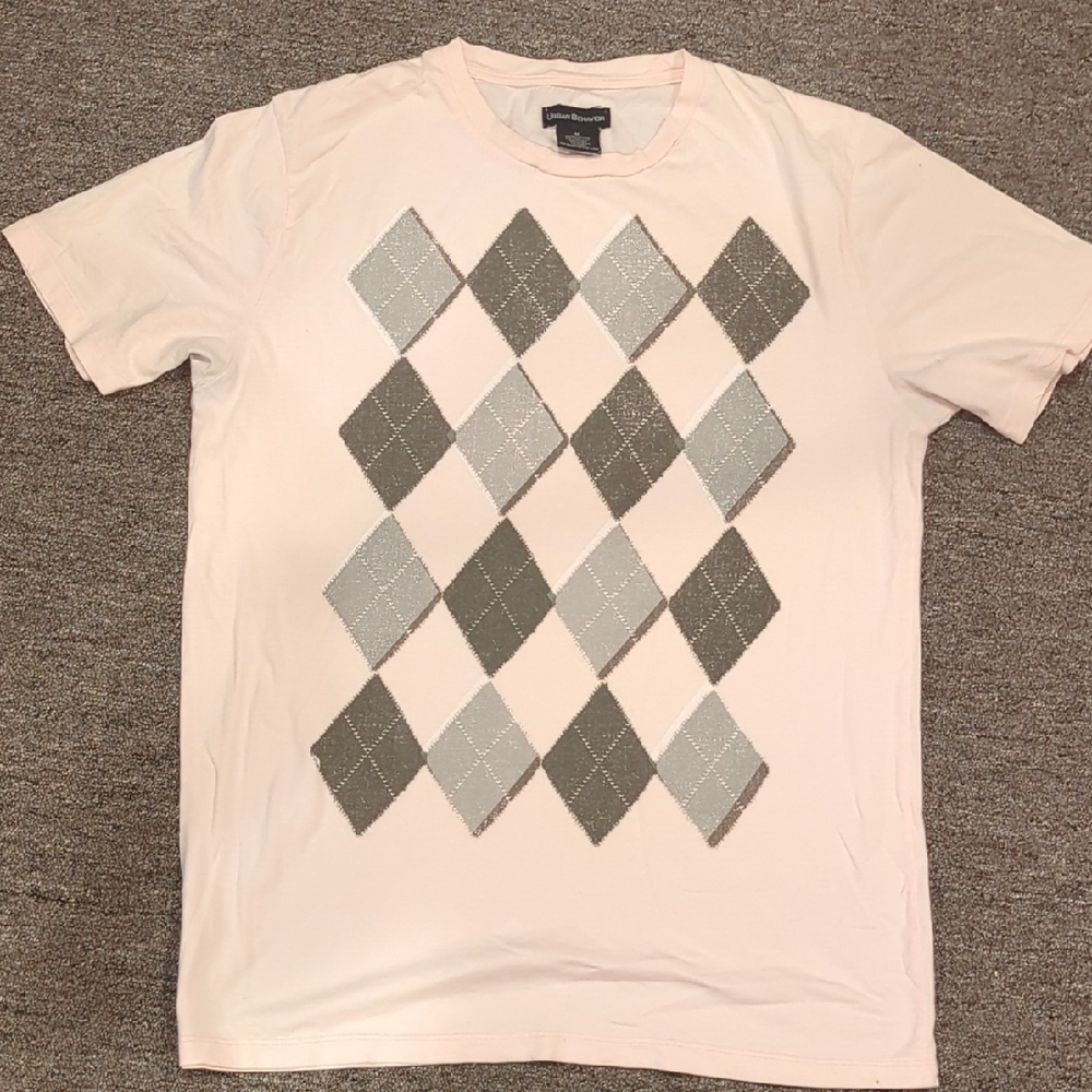 Urban Behavior Pink and Gray Argyle Short Sleeve Tee